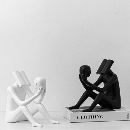 The Thinker – Abstract Seated Sculpture in White