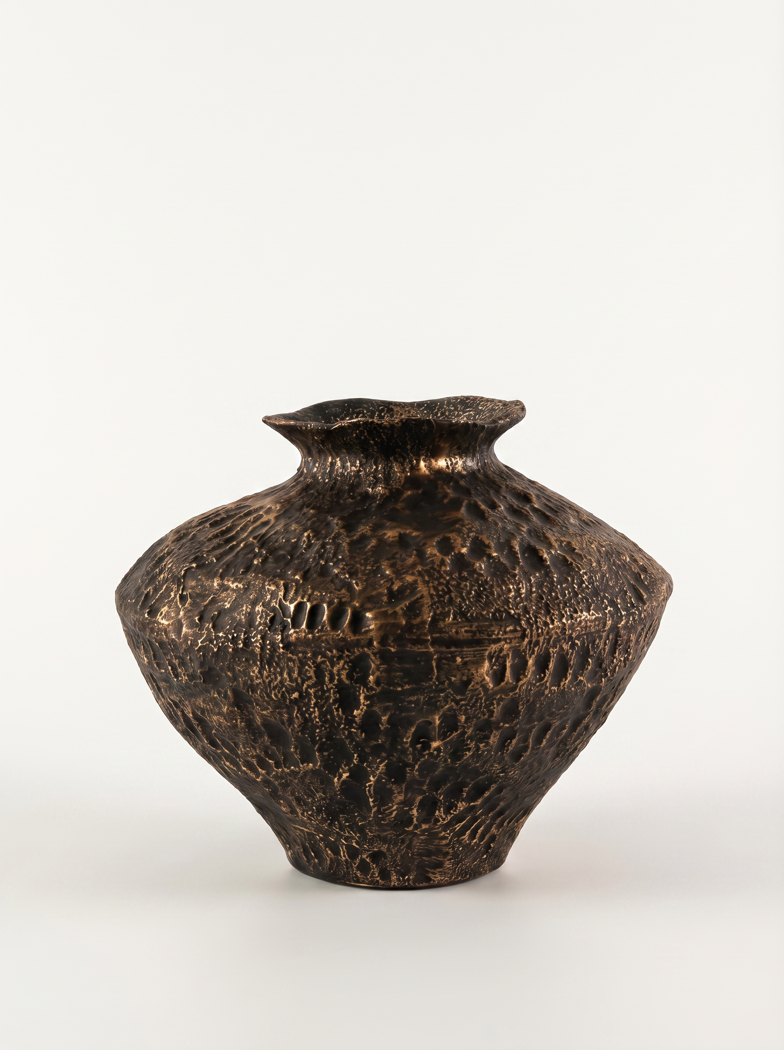 Antique Bronze Textured Decorative Vase UAE Sculptural Vintage Metal Design
