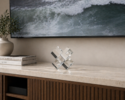 Clear Acrylic Decorative Cube Sculpture UAE | Modern Display Accent