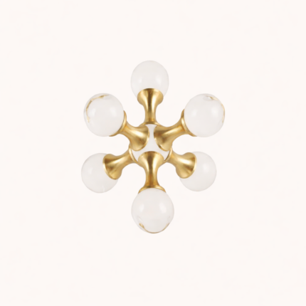 Celestial Grid – Crystal & Gold Decorative Sculpture