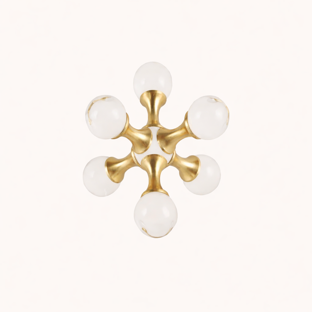 Celestial Grid – Crystal & Gold Decorative Sculpture