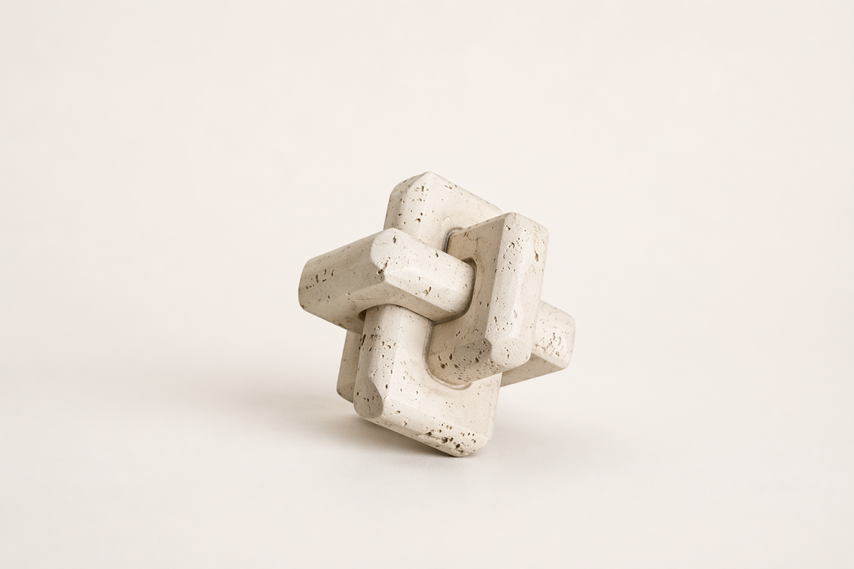 Interlocking Travertine Sculpture Beige UAE