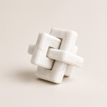 Interlocking Marble Sculpture White UAE | Luxury Modern Decor
