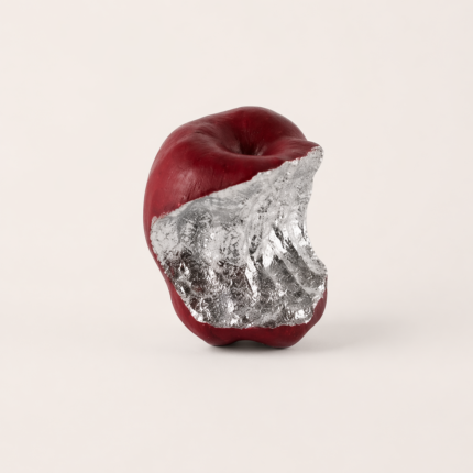 Red Apple Sculpture with Silver Core UAE | Luxury Modern Decor