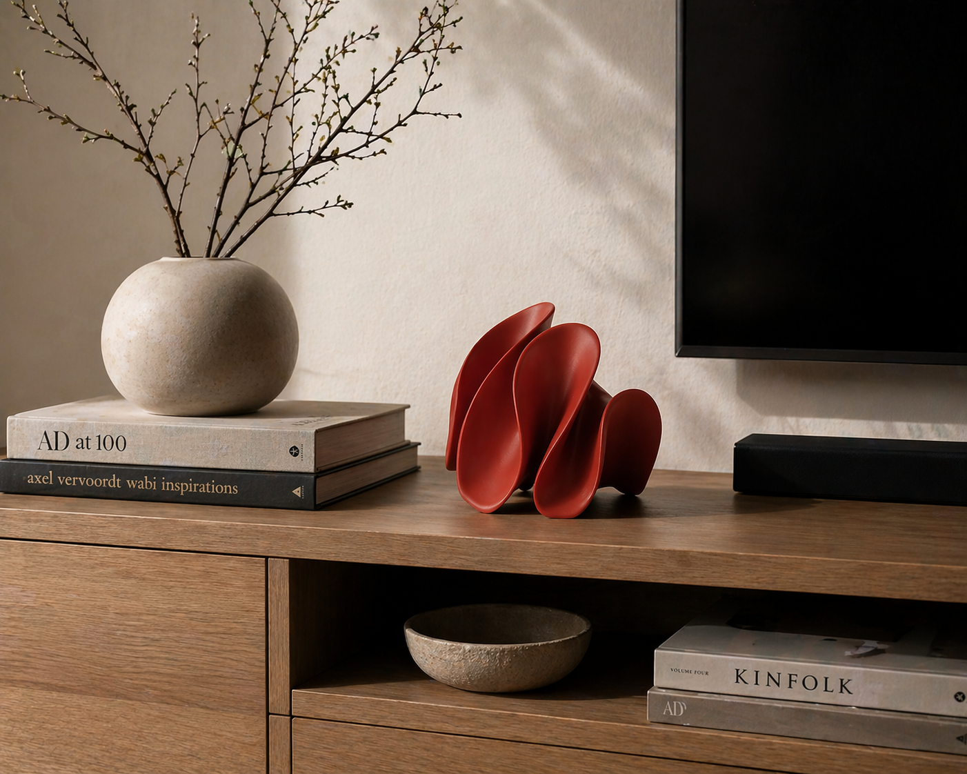 Red Petal Abstract Sculpture UAE