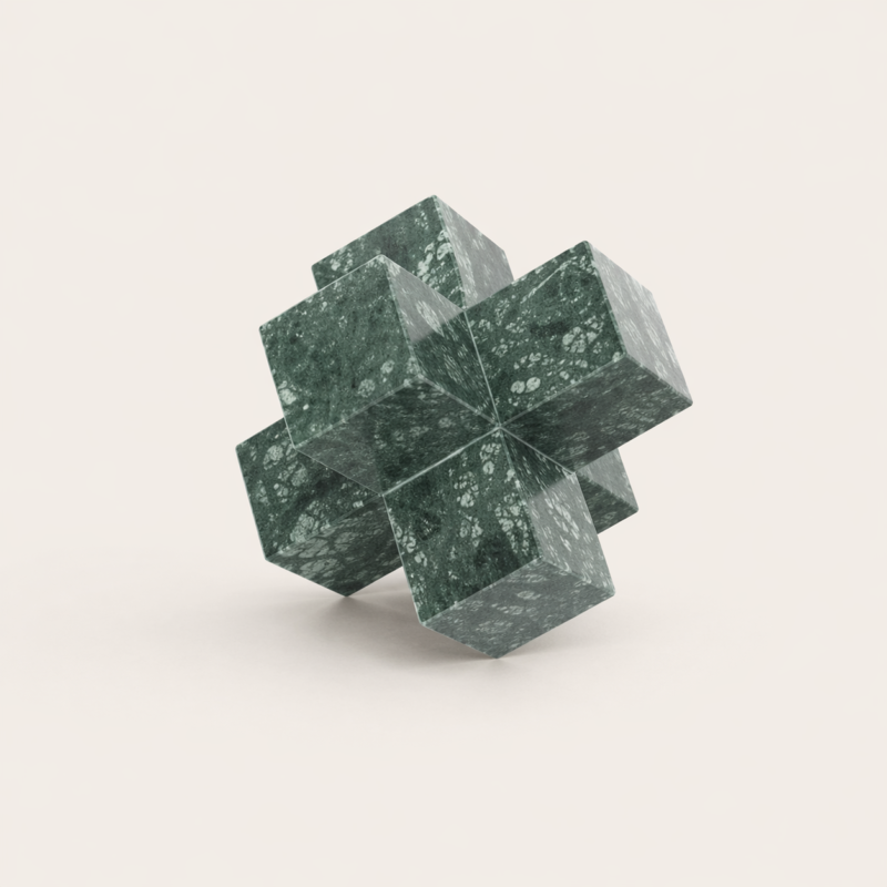 Green Marble Decorative Block Sculpture UAE | Luxury Stone Accent