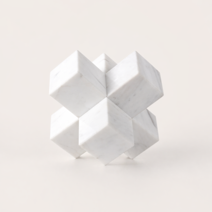 White Marble Decorative Block Sculpture UAE | Luxury Stone Accent