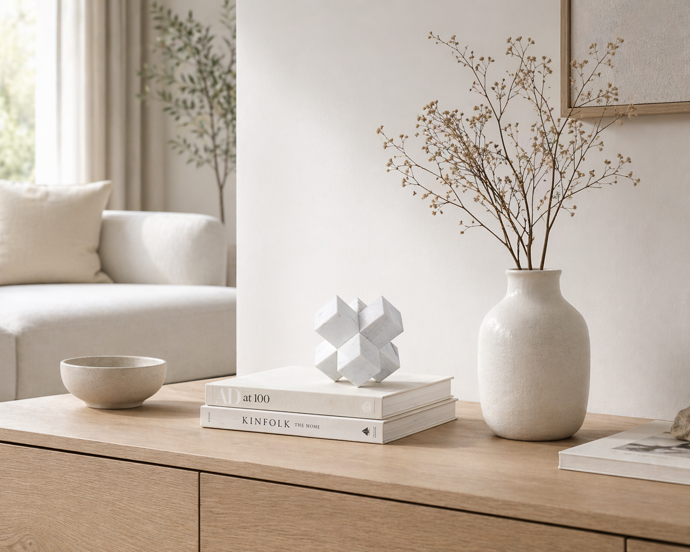 White Marble Decorative Block Sculpture UAE | Luxury Stone Accent
