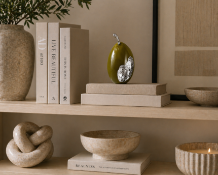 Bitten Pear Decorative Sculpture UAE | Modern Fruit Accent