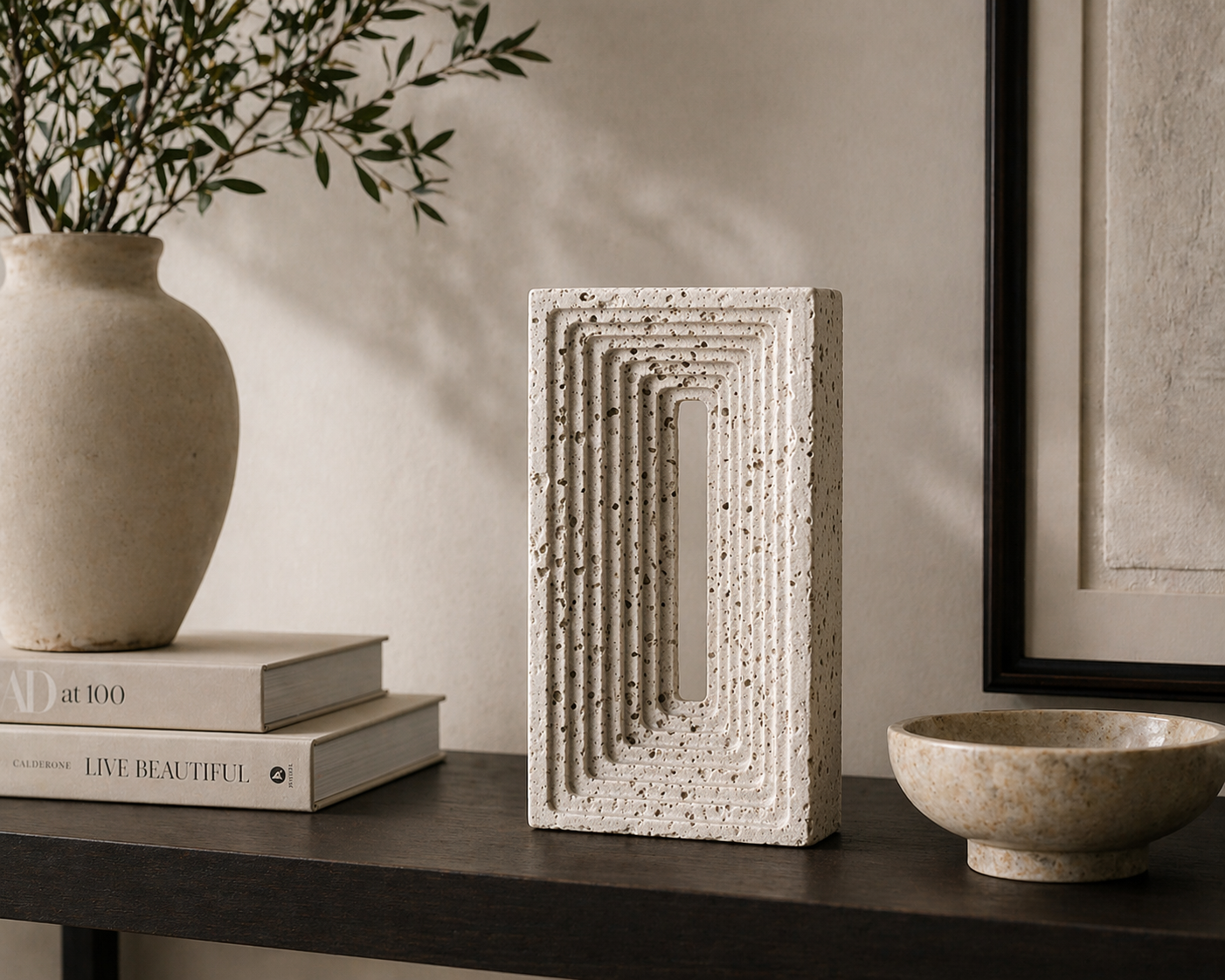 White Stone Portal Sculpture Large UAE