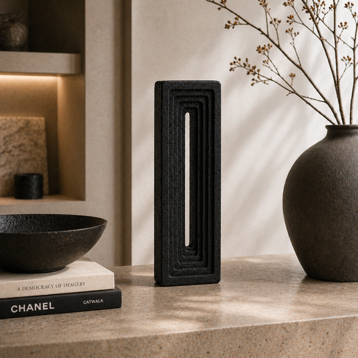 Black Stone Portal Sculpture Large UAE