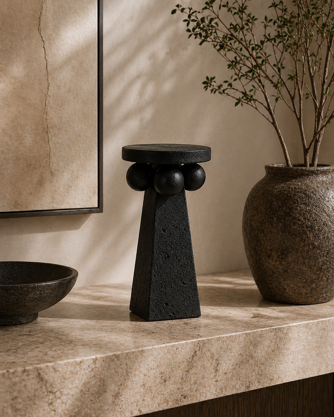 Black Orbit Totem Sculpture UAE