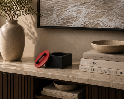 Black Cube Decorative Jar UAE | Modern Storage Accent