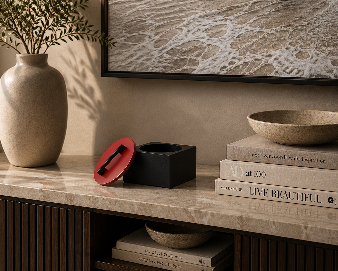 Black Cube Decorative Jar UAE | Modern Storage Accent