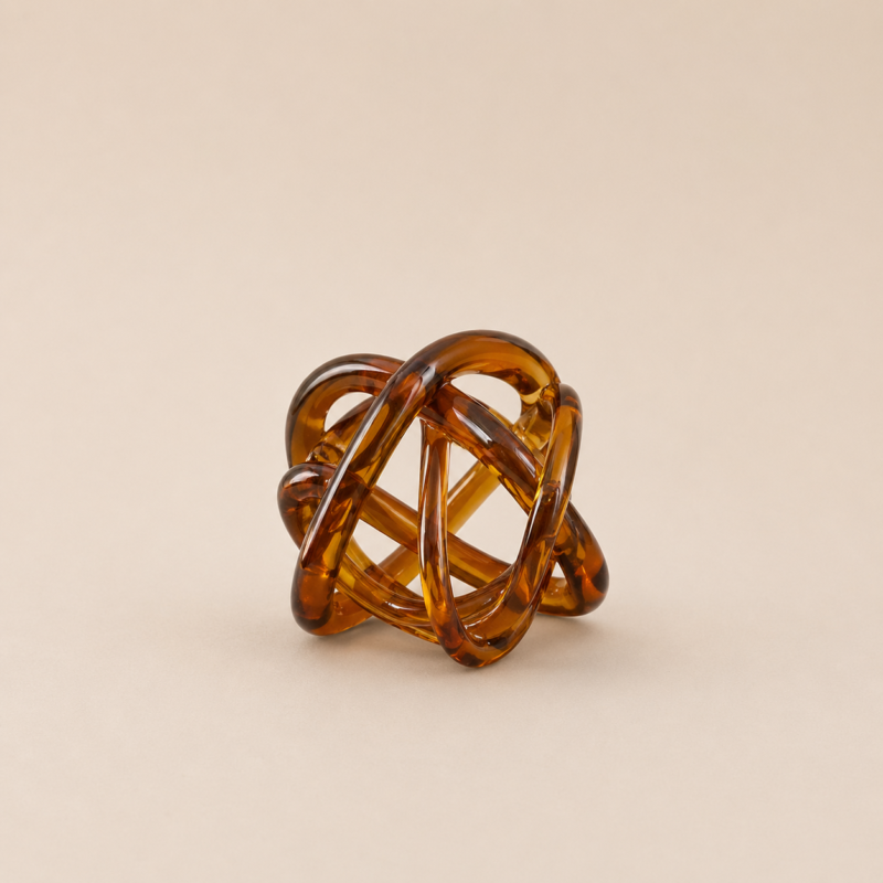 Crystal Knot Sculpture Amber UAE | Luxury Glass Decor