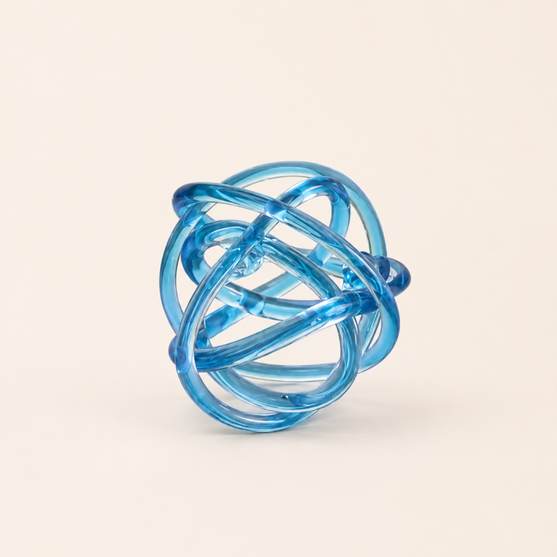 Blue Glass Orb Sculpture UAE | Luxury Modern Decor