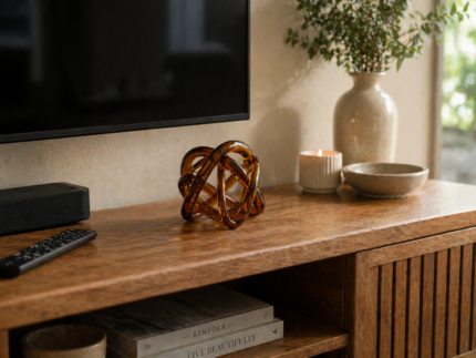 Crystal Knot Sculpture Amber UAE | Luxury Glass Decor