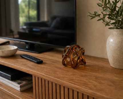 Crystal Knot Sculpture Amber UAE | Luxury Glass Decor
