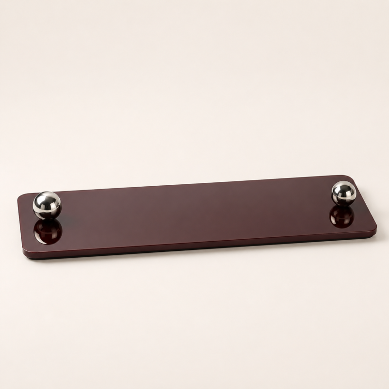 Black Acrylic Tray with Silver Handles – Modern Luxury Decor UAE