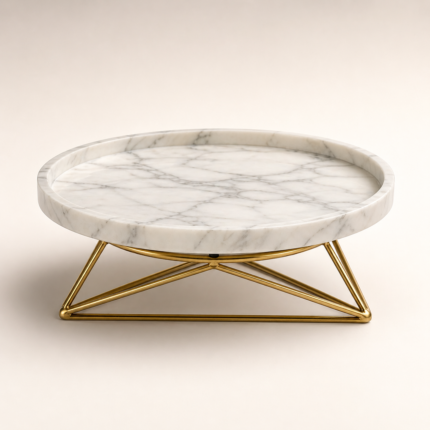 Aurelia Marble Serving Tray – Luxury Gold Base Decor