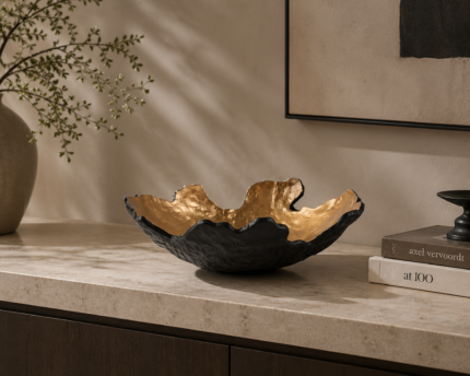 Gold Black Centerpiece Bowl – Luxury Modern Decor UAE