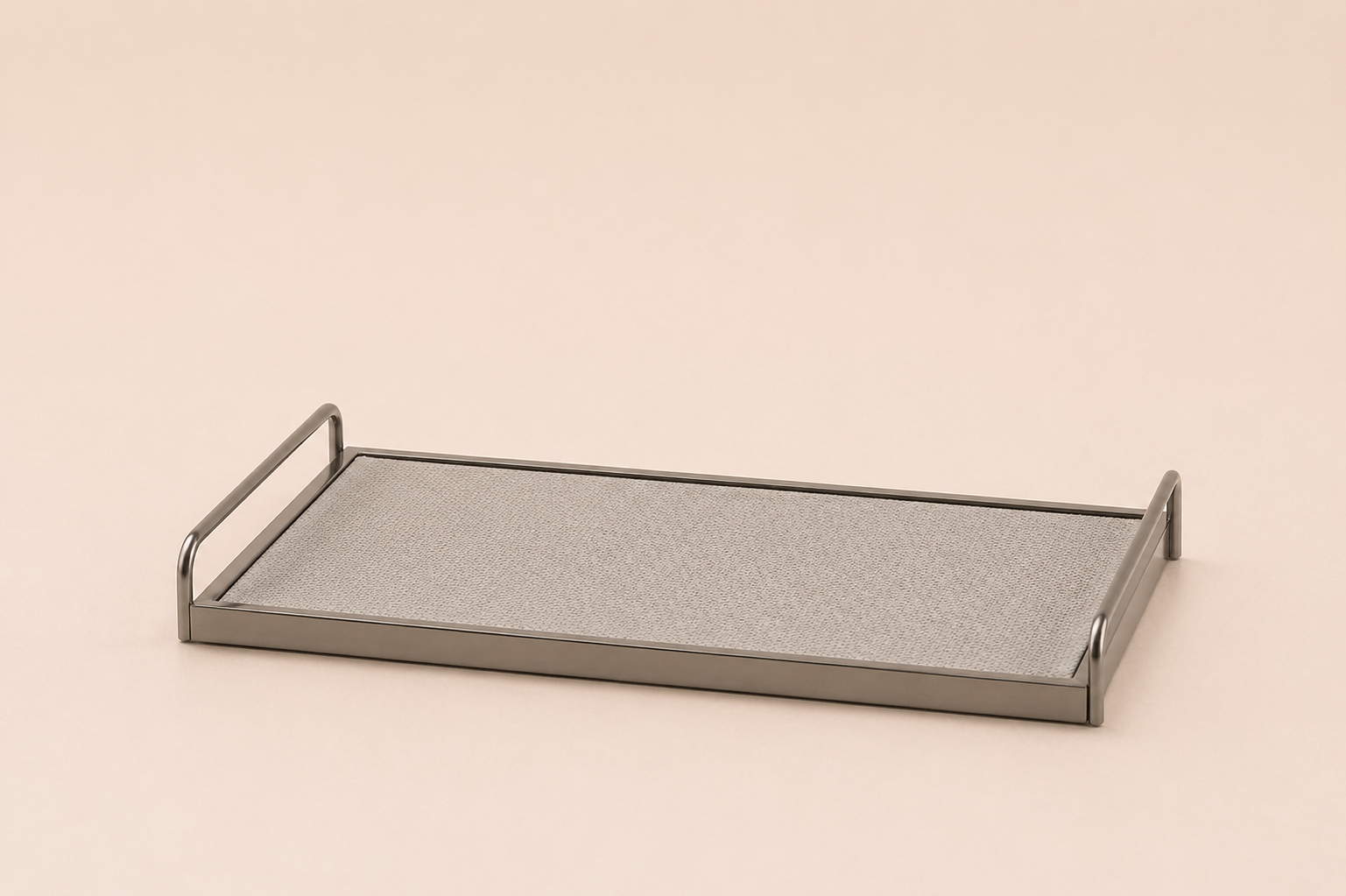 Elegant Woven Tray – Beige Leather Contemporary Tray