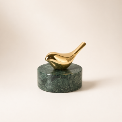 Golden Bird Sculpture Marble Base UAE | Luxury Decorative Accent