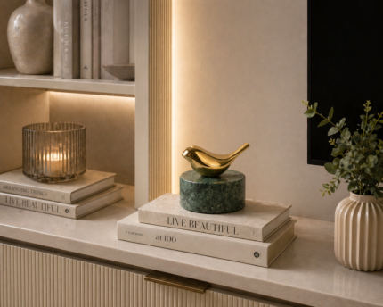 Golden Bird Sculpture Marble Base UAE