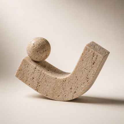Travertine Curved Abstract Sculpture UAE