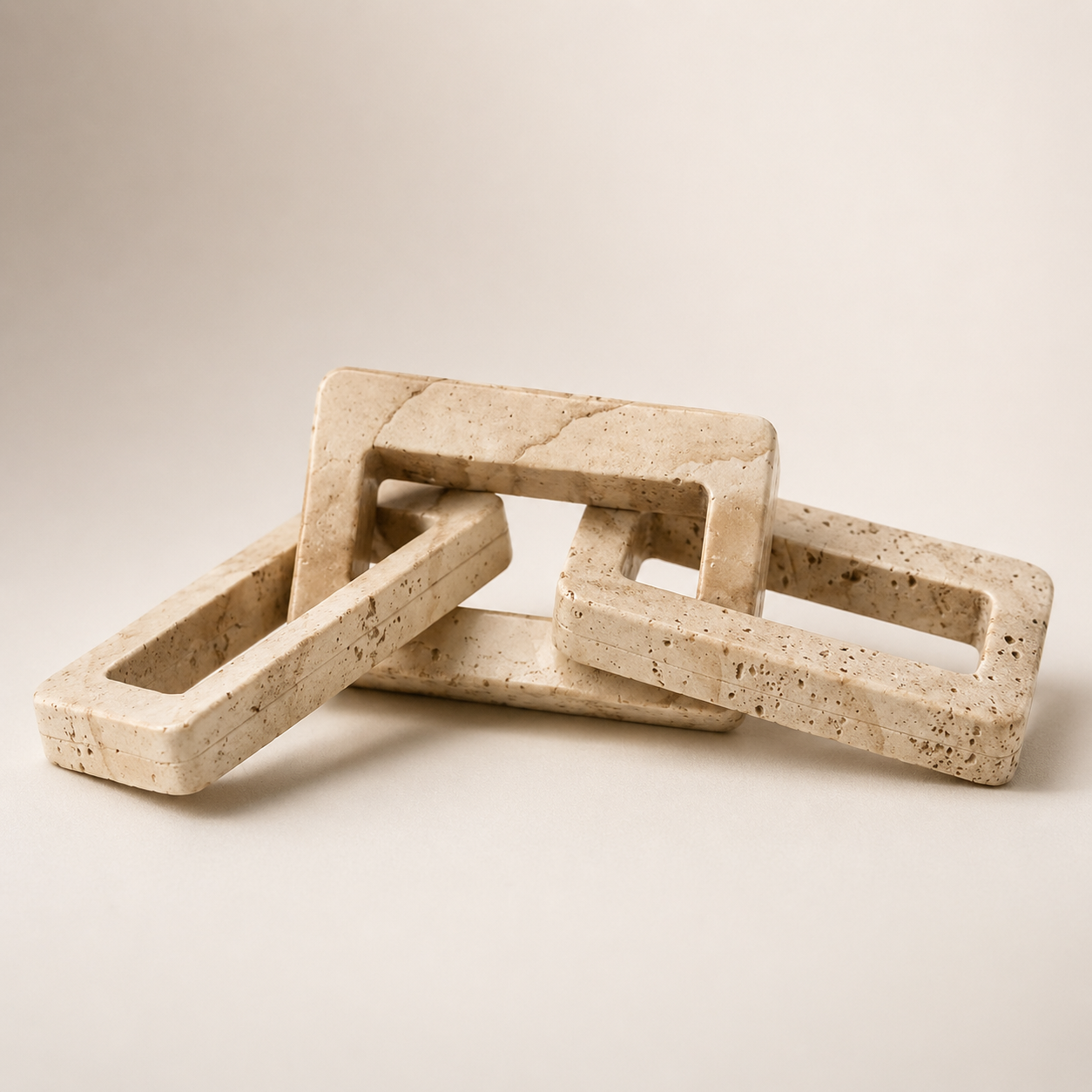 Travertine Chain Link Sculpture UAE | Luxury Stone Decor