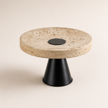 Travertine Japandi Bowl – Natural Minimal Decor UAE