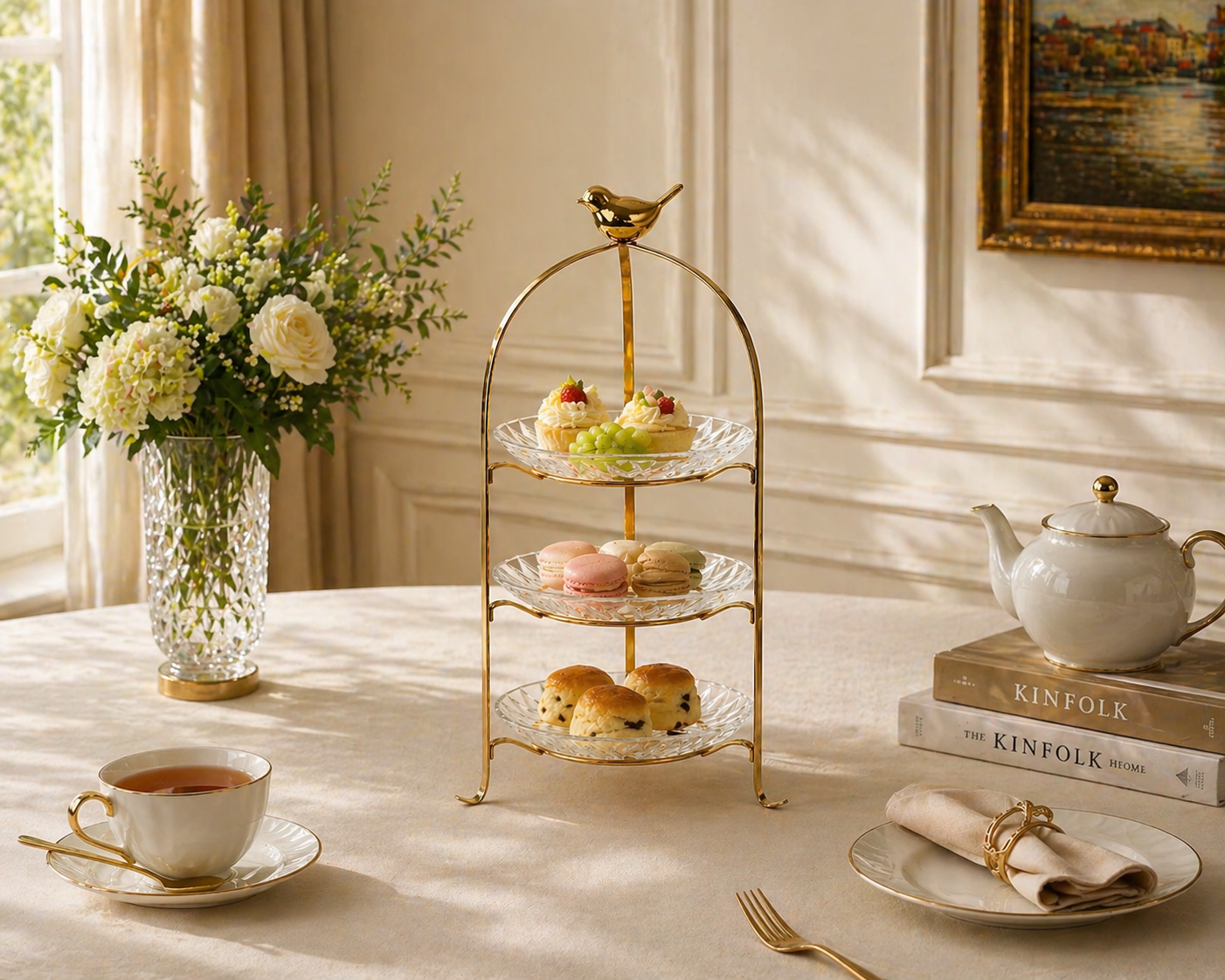 Tier Glass Dessert Stand – Elegant Display Tray UAE