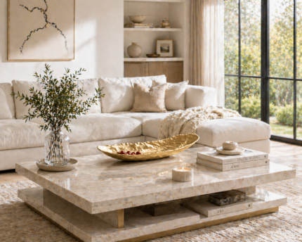 Sculptural Gold Organic Centerpiece Tray – Luxury Decor UAE