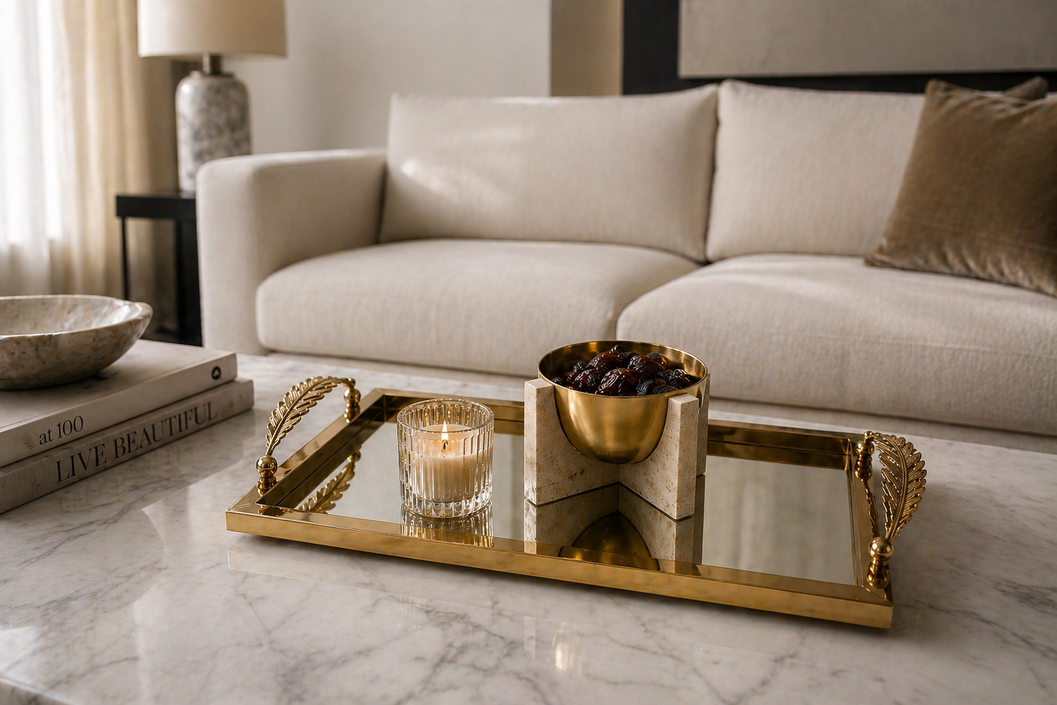 Ornate Gold Leaf Serving Tray – Luxury Elegant Decor UAE