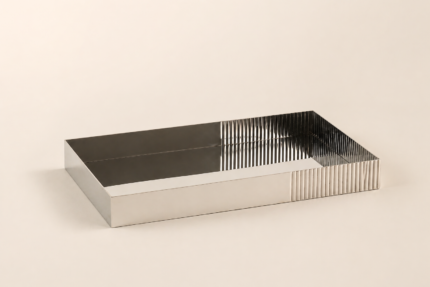 Onyx Reflection Stainless Steel Tray – Modern Luxury Decor UAE