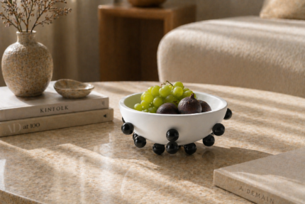 Neutral Terrazzo Round Tray – Minimal Modern Decor UAE
