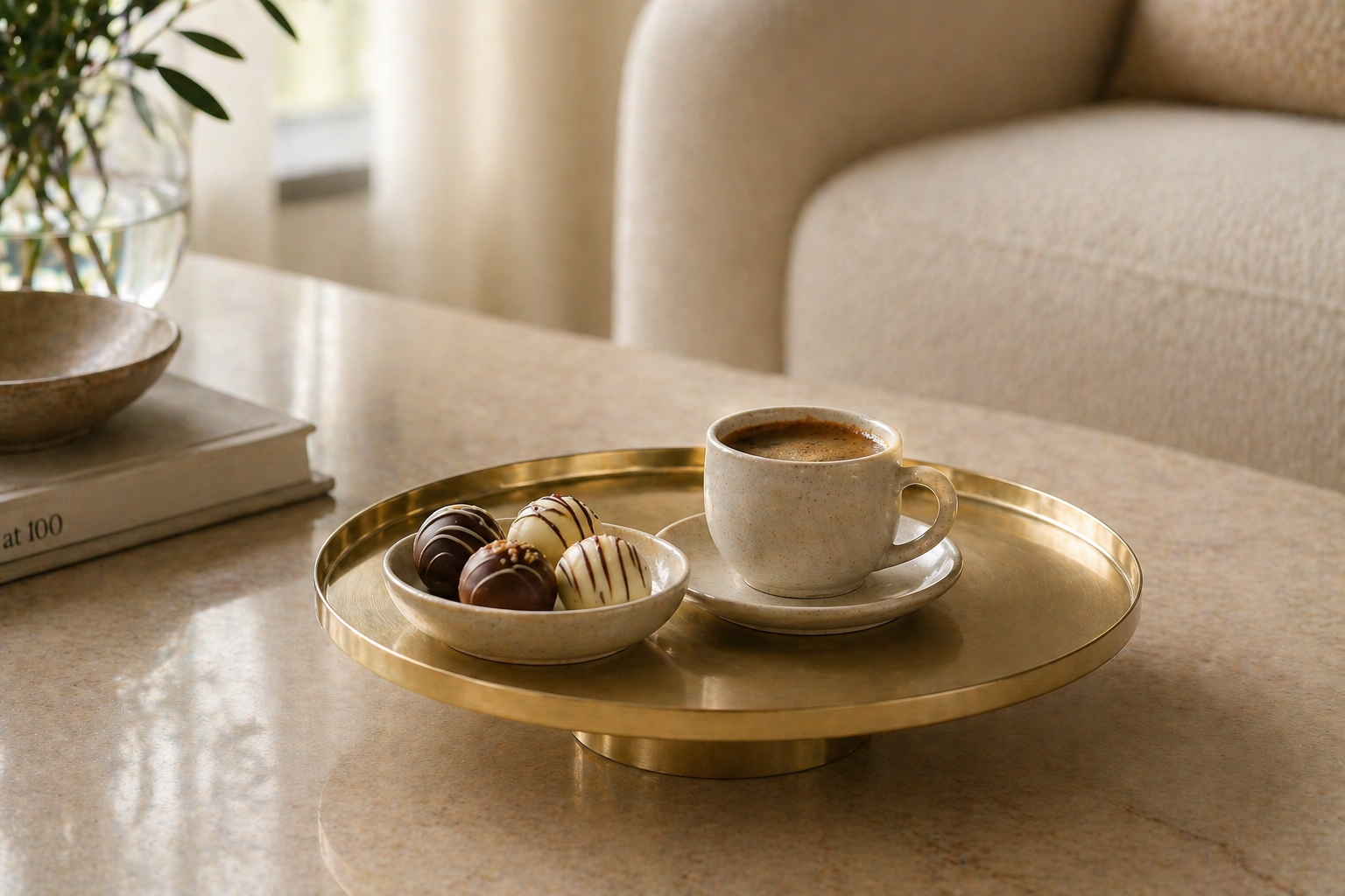 Golden Luxe Display Plate – Modern Luxury Tray UAE