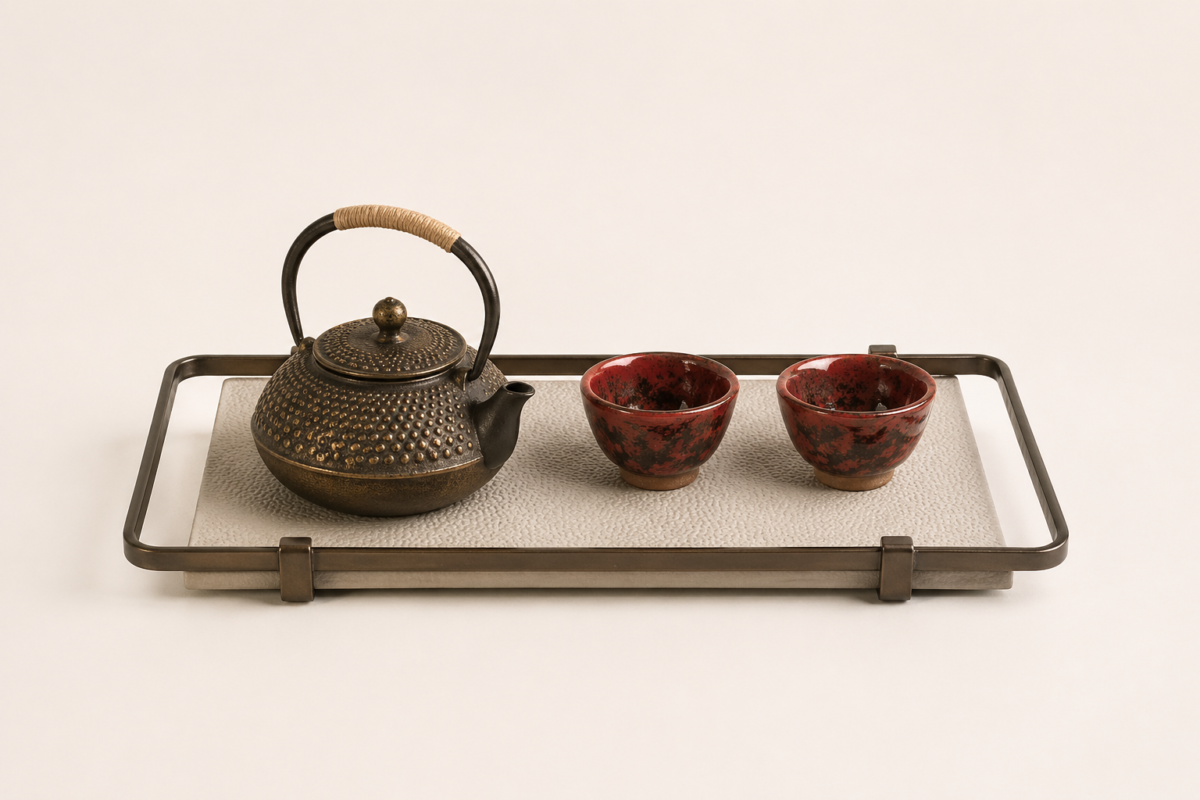 Leather Rustic Metal Tray – Urban Heritage Decor UAE