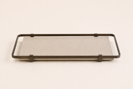 Leather Rustic Metal Tray – Urban Heritage Decor UAE