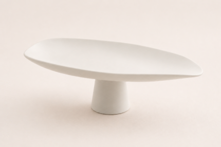 White Porcelain Display Bowl – Minimal Modern Decor UAE