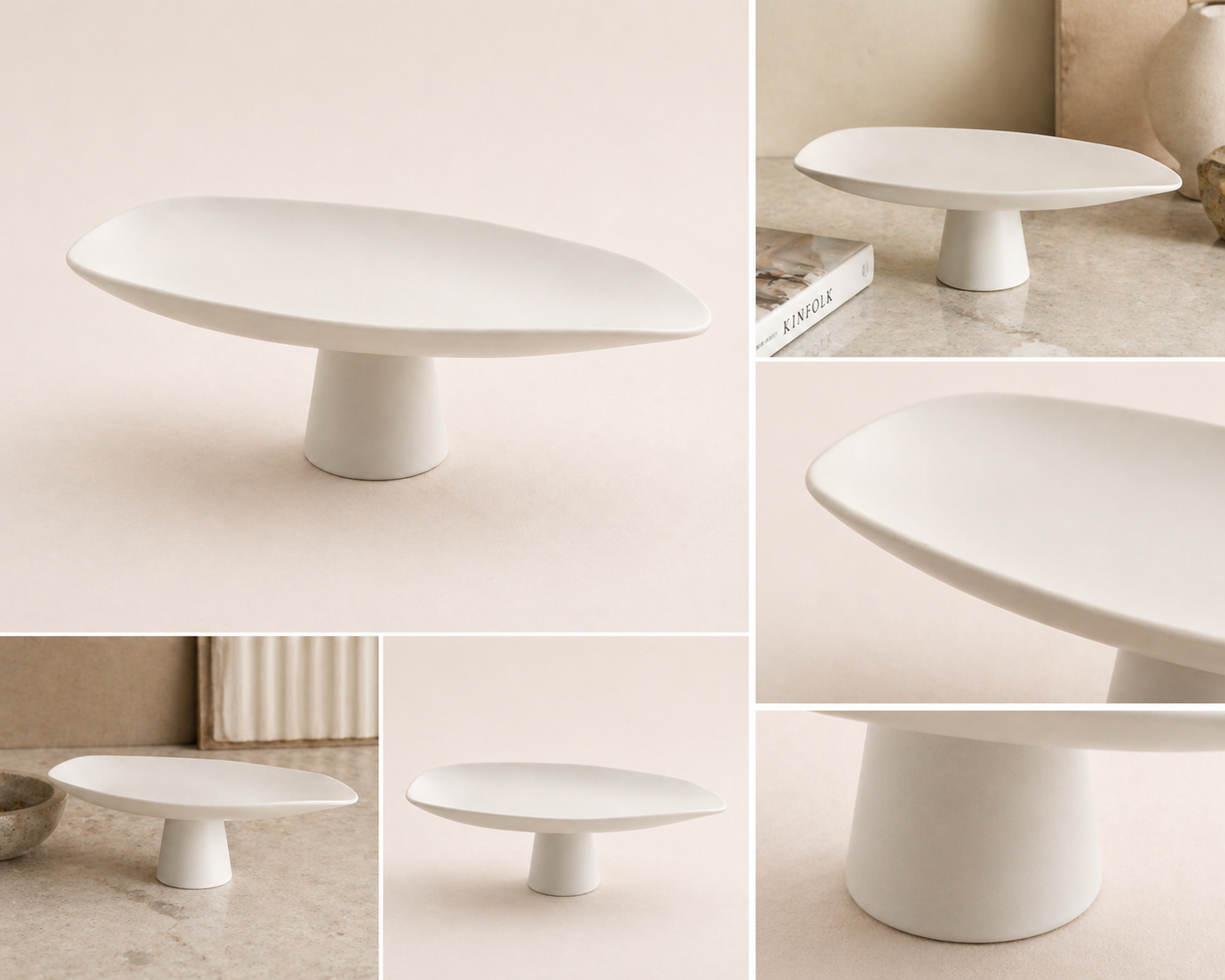 White Porcelain Display Bowl – Minimal Modern Decor UAE