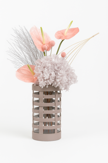 Urban Grid – White Decorative Vase