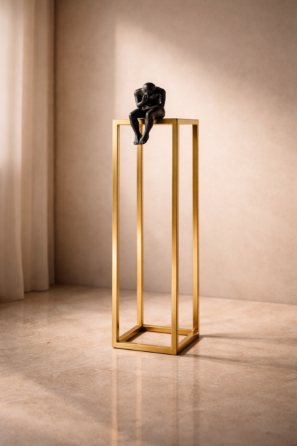 The Thinker – Large Black & Gold Decorative Sculpture