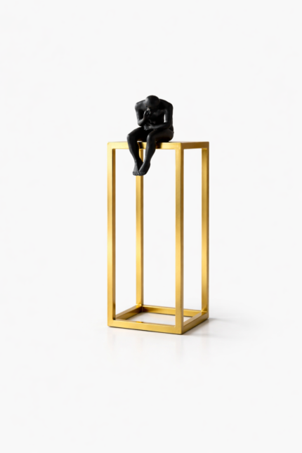 The Thinker – Small Black & Gold Decorative Sculpture