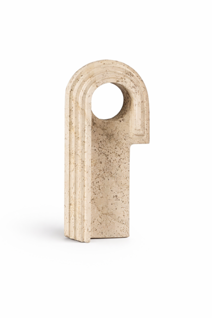 Beige Arch Sculpture – Minimalist Stone Accent