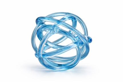 Blue Glass Orb Sculpture
