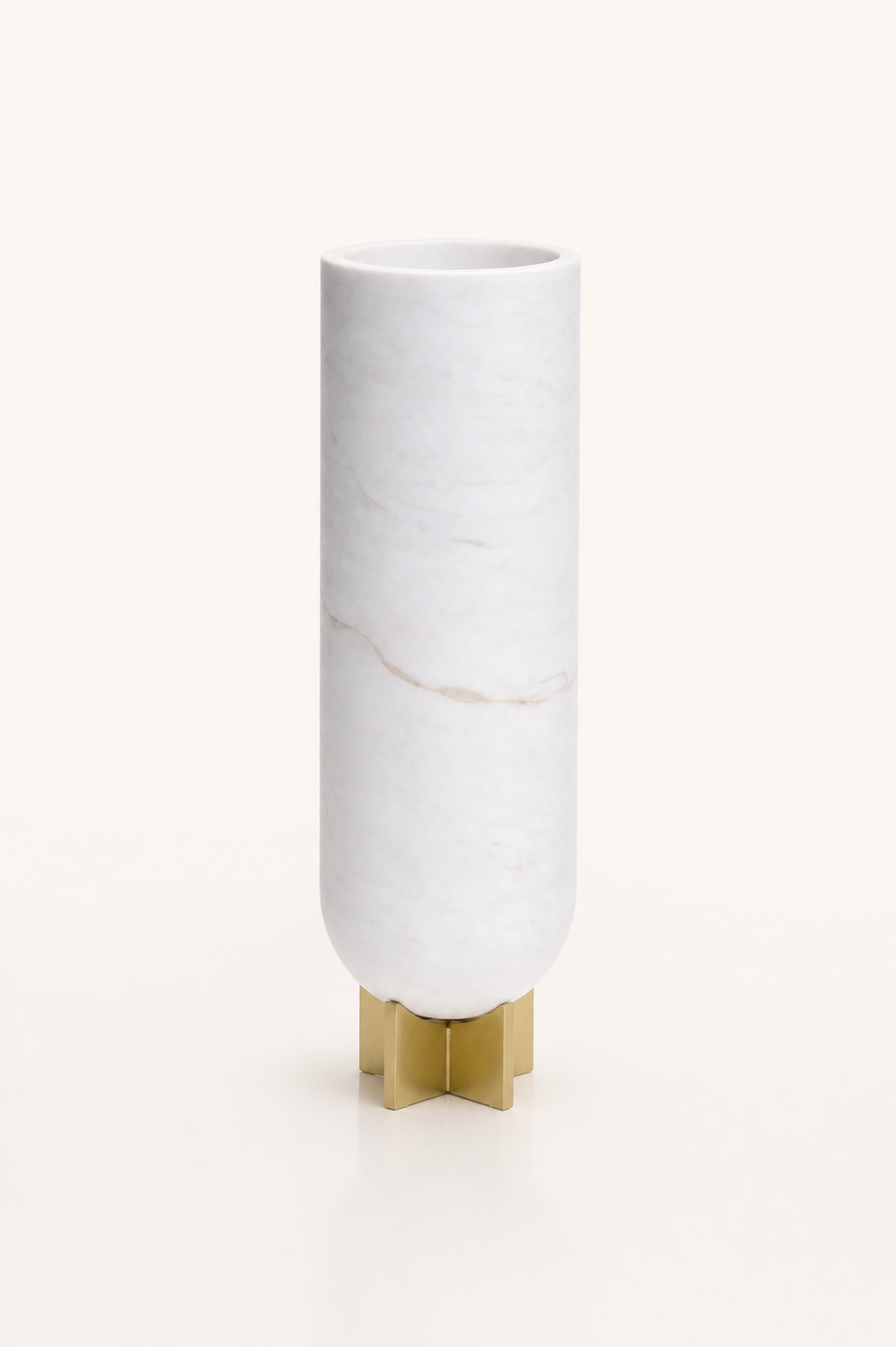 Marble Sculptural Vase with Brass Base UAE | Luxury Modern Decor