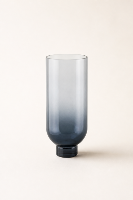 Smoked Grey Glass Decorative Vase UAE | Modern Gradient Design