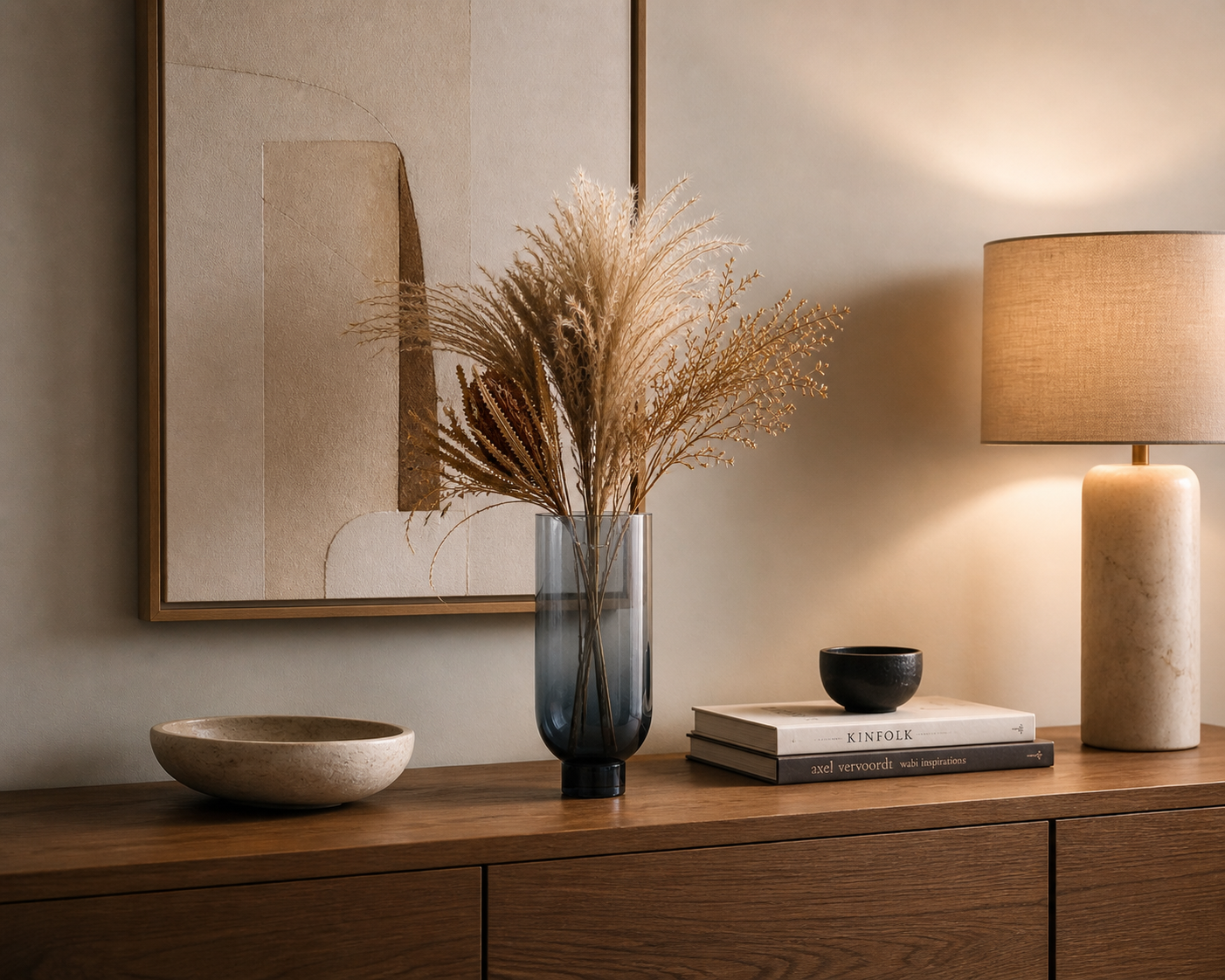 Smoked Grey Glass Decorative Vase UAE | Modern Gradient Design
