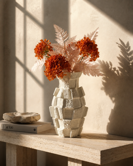Mosaic Edge Decorative Vase UAE | Modern Textured Decor